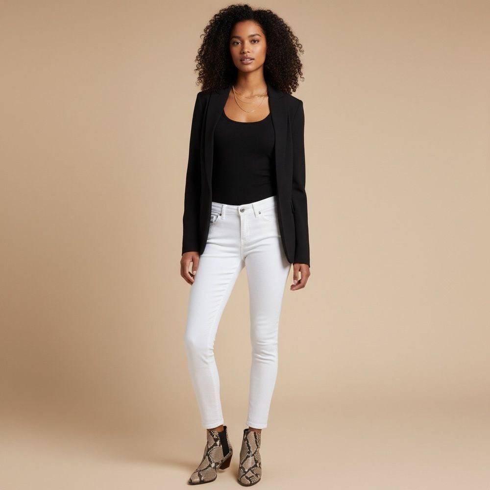 7 For All Mankind Gwenevere White‎ Skinny Jeans | Size 28